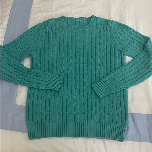 J. McLaughlin Teal Cable Knit Sweater CASHMERE - Picture 10 of 11